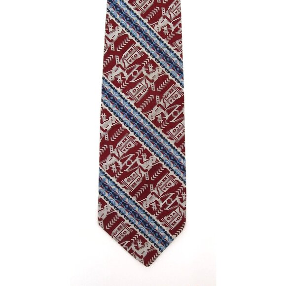 Vintage 70s Wide Tie Lot Egyptian Warrior Geometric Tribal Print Retro Neckties - Picture 16 of 16